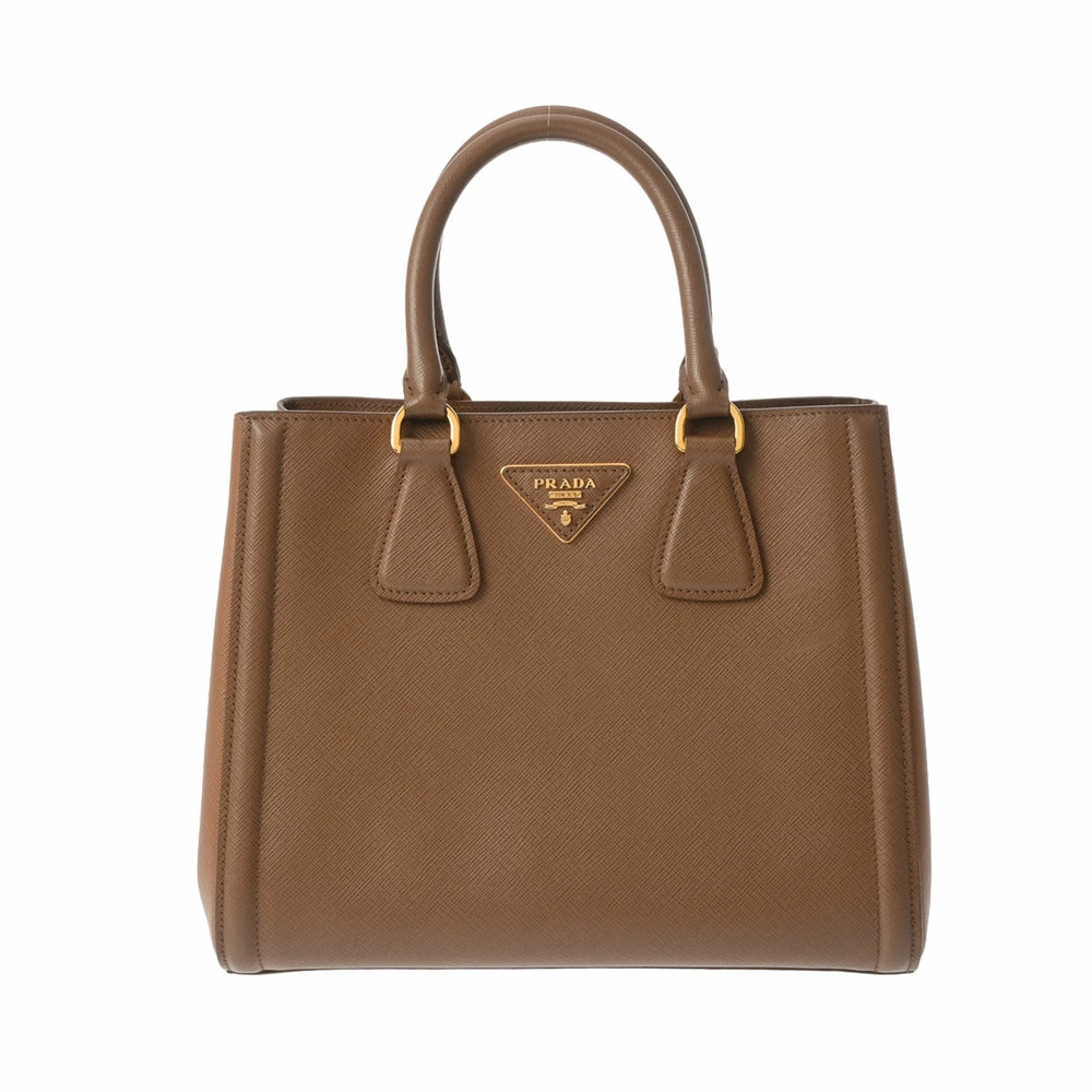 PRADA brown handbag Saffiano leather